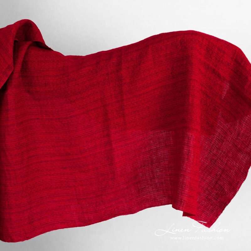 Red linen fabric