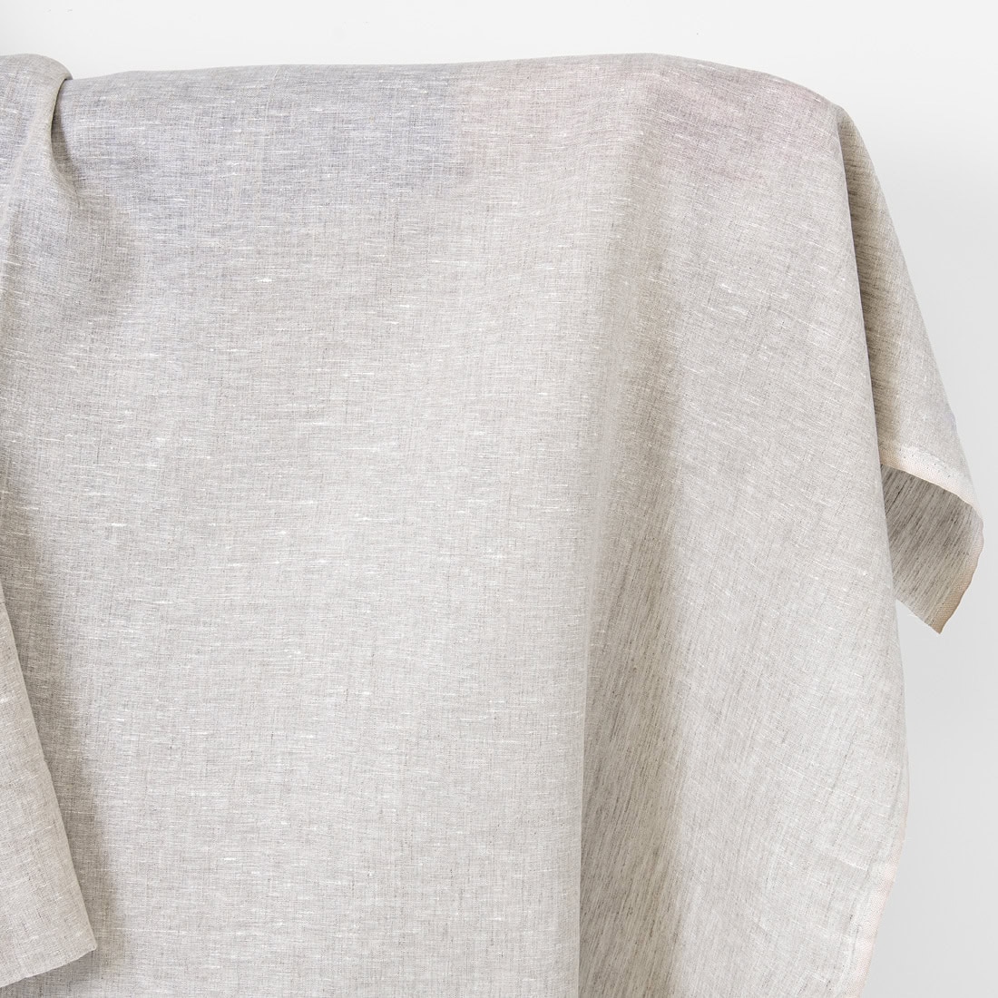Lightweight linen fabric natural and white melange