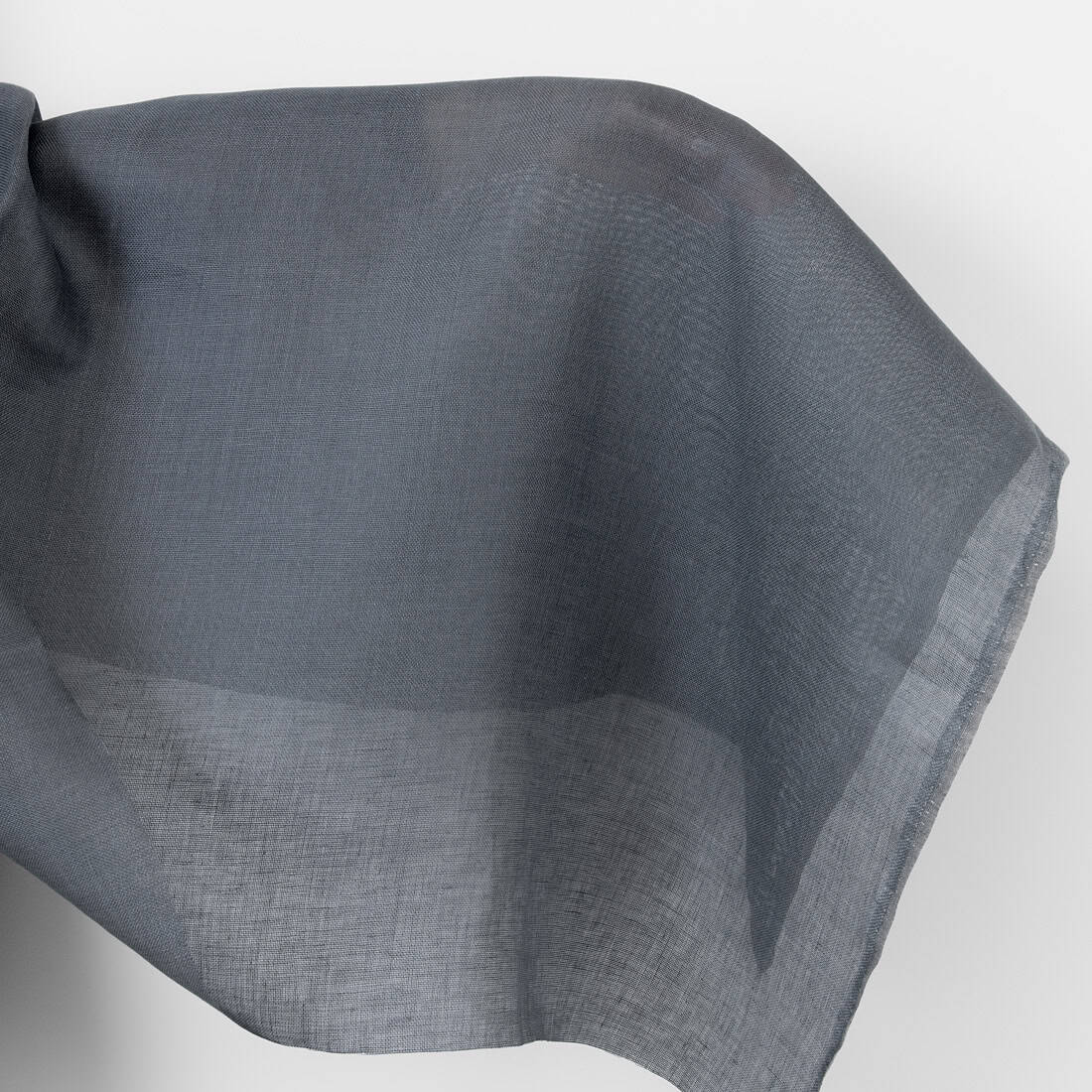 Linen fabric dark grey panama weave