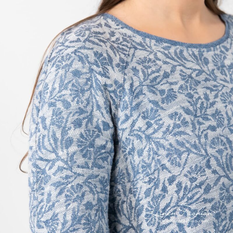 BLUET linen cotton dress with round neck