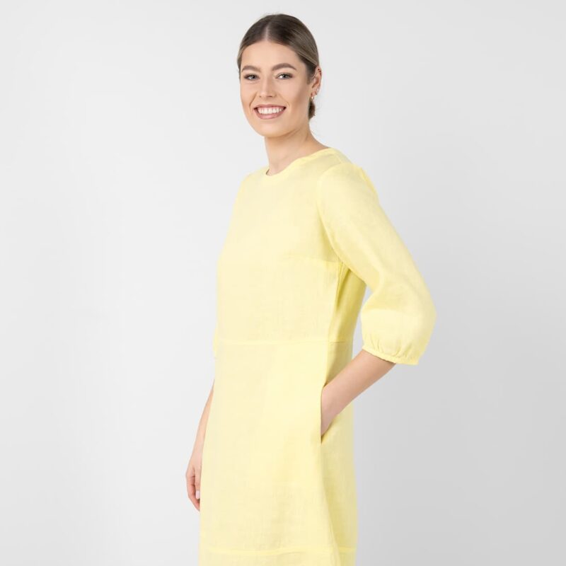 Pale yellow linen dress