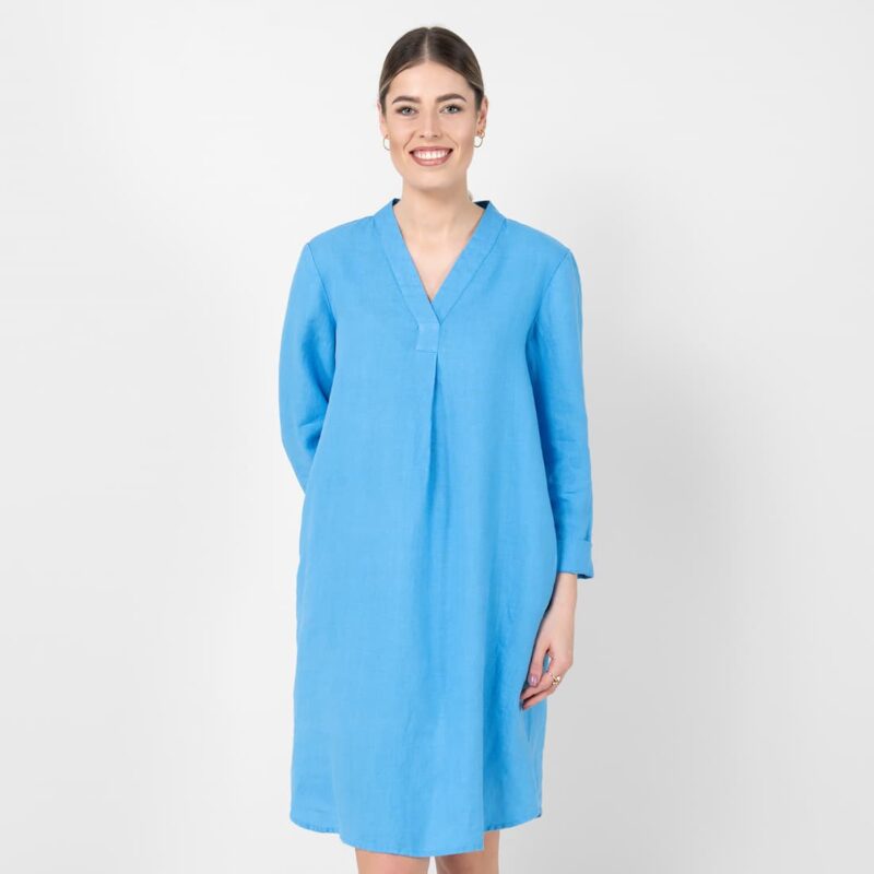 Light blue linen dress