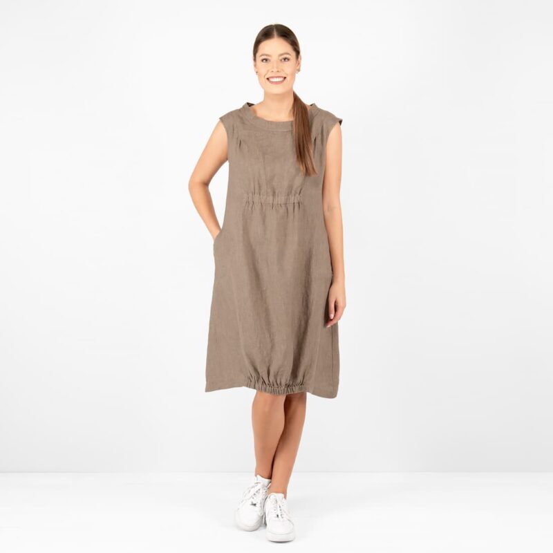 linen brown dress