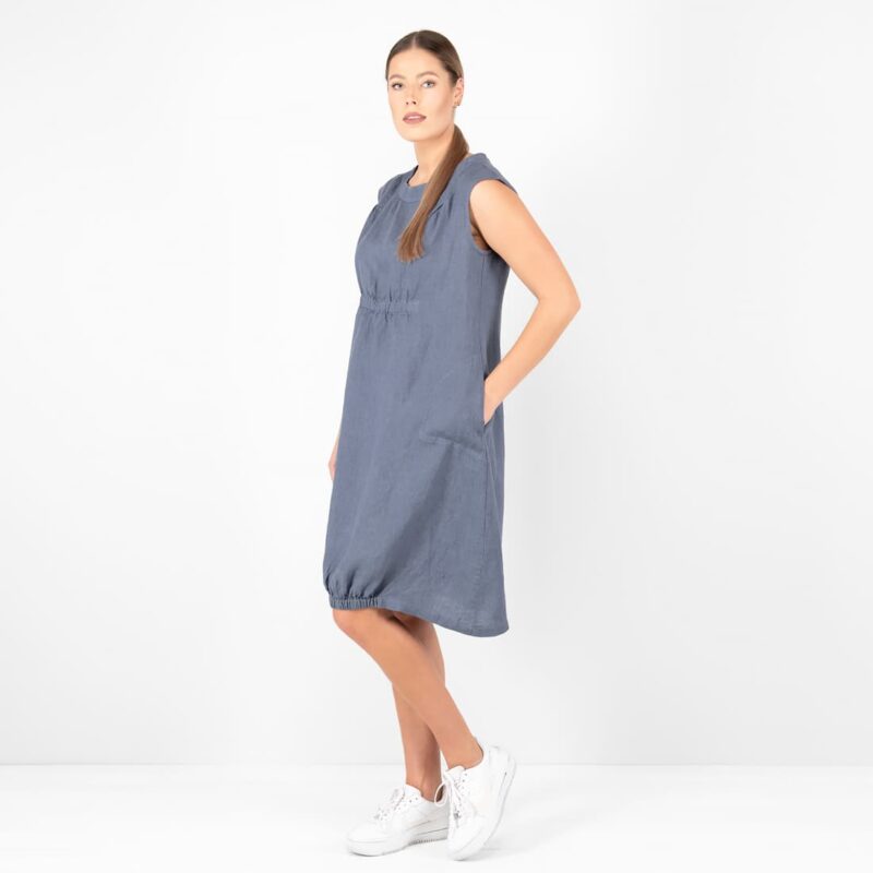 jeans blue linen dress washed