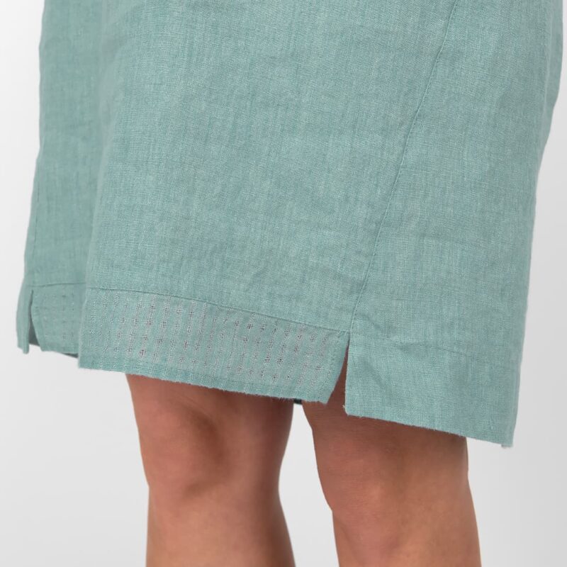 aqua linen dress cut slits