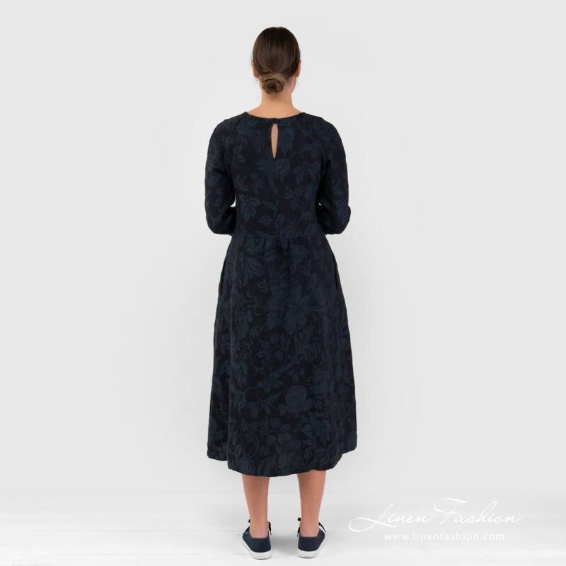 Floral patterned linen dress.