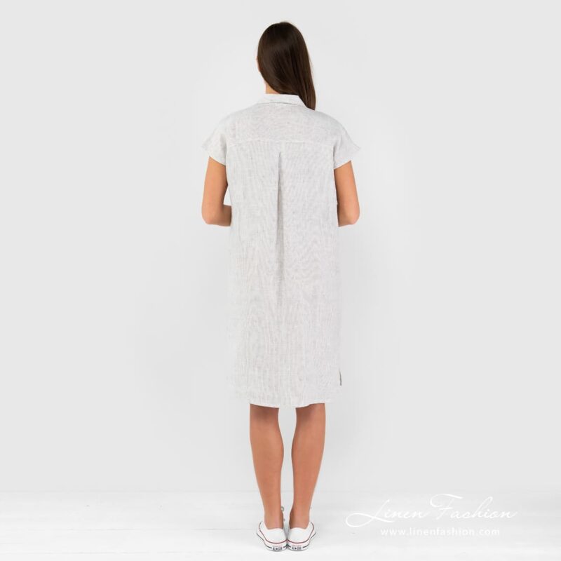 White linen dress from back side