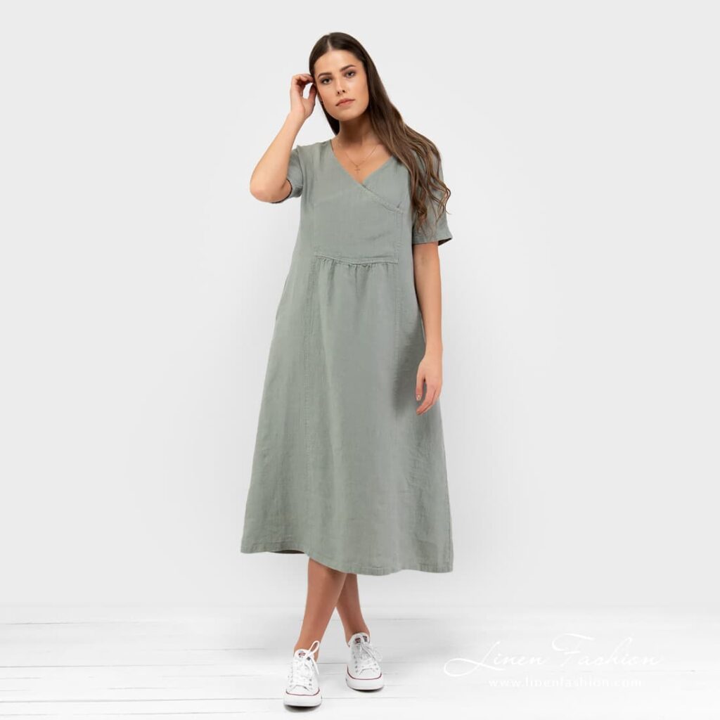 MELENA bluish green dress.