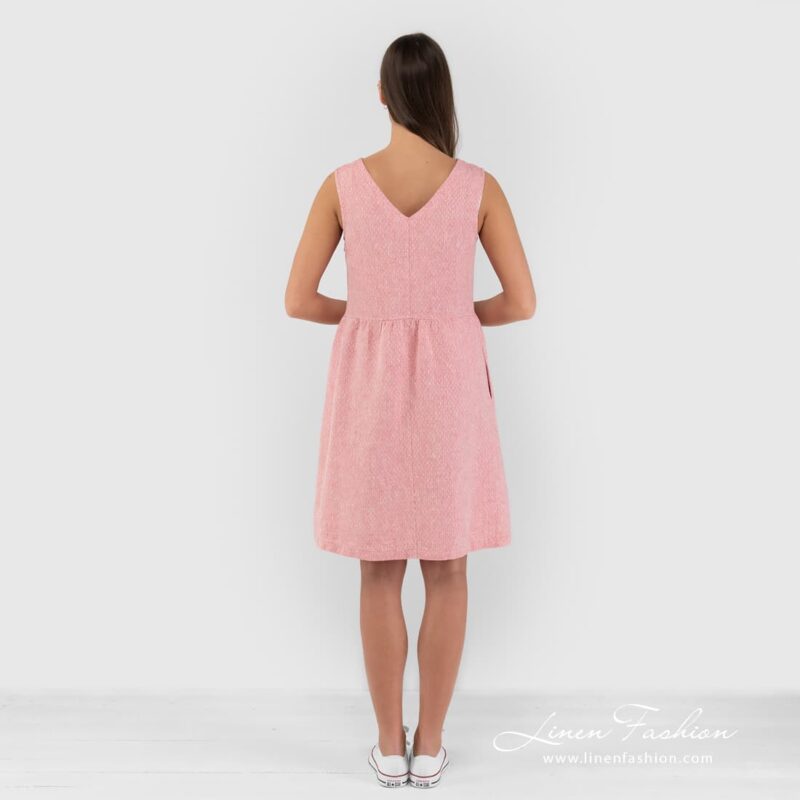 100% linen dress, rosy.