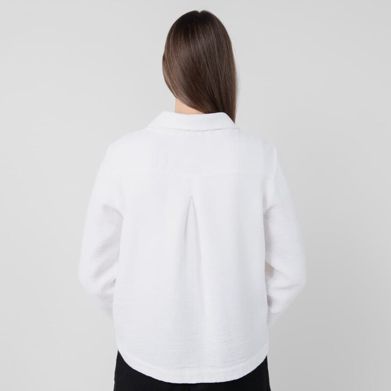 Linen cotton white jacket, long sleeves