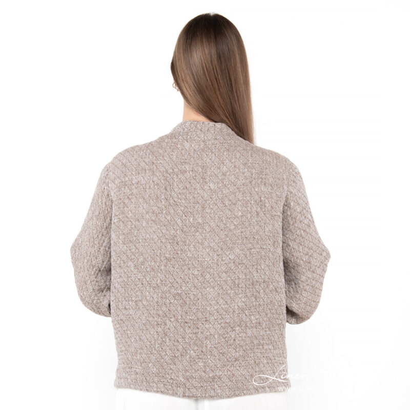 brown bomber jacket from backside.