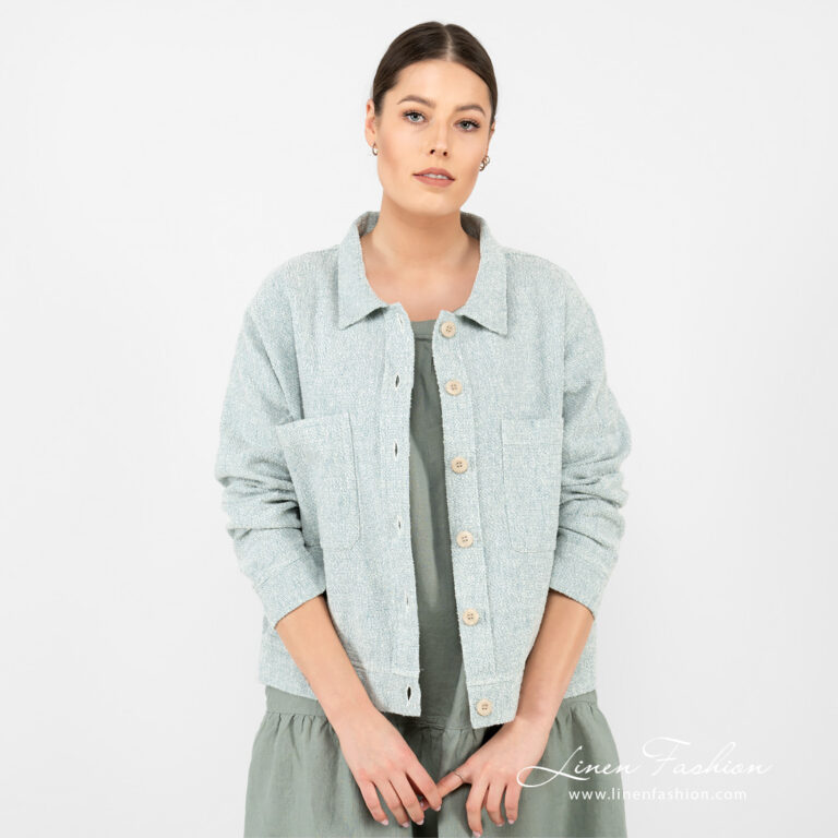 Linen cotton green jacket.