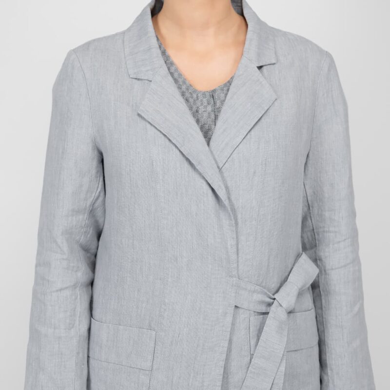 grey linen jacket washed