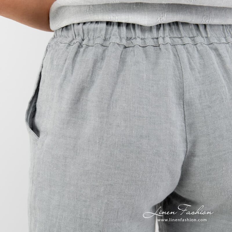 100% linen grey pants VERONA.