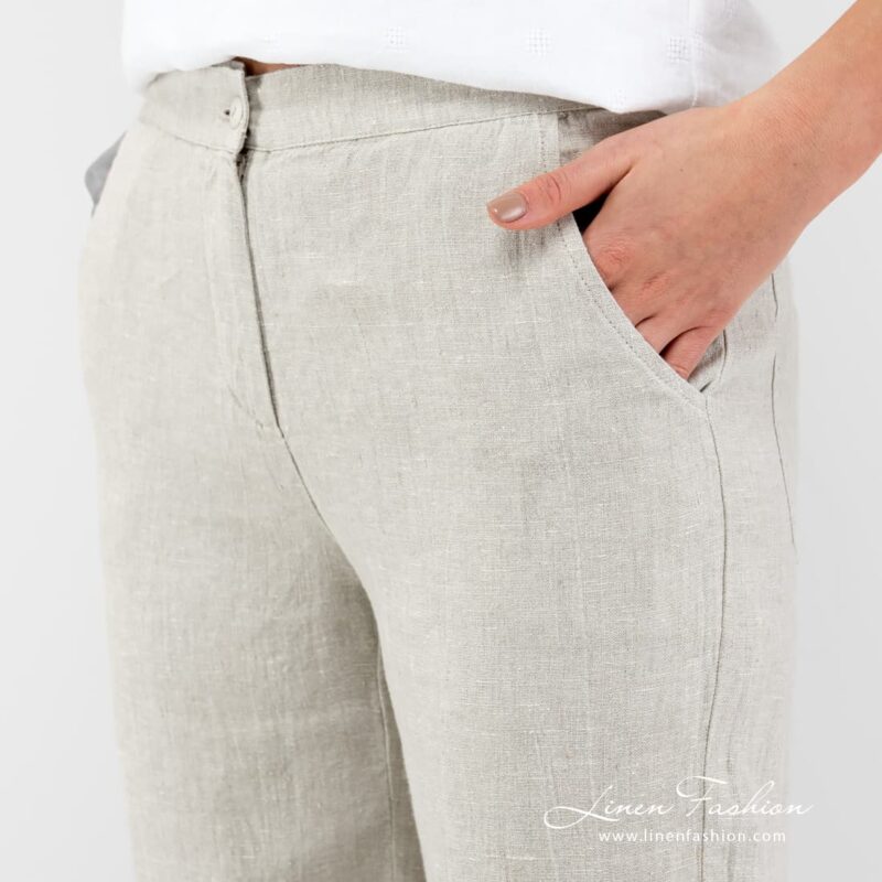 Light grey 100% linen pants.