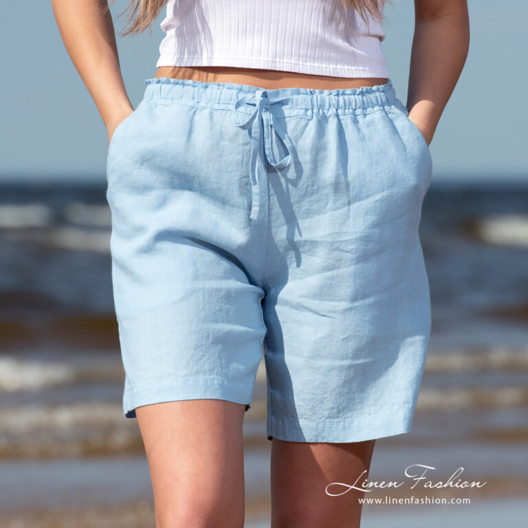 linen shorts.