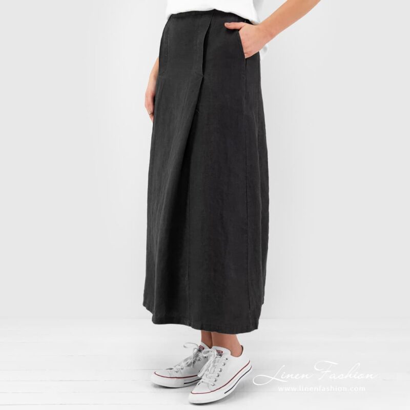 Grey linen skirt.
