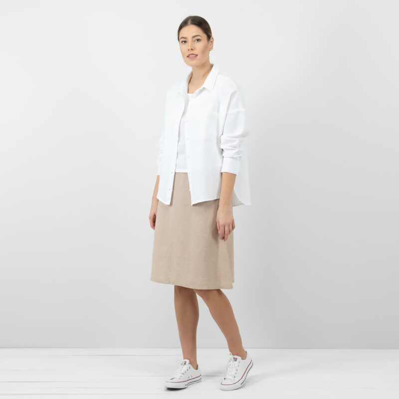 sand linen skirt