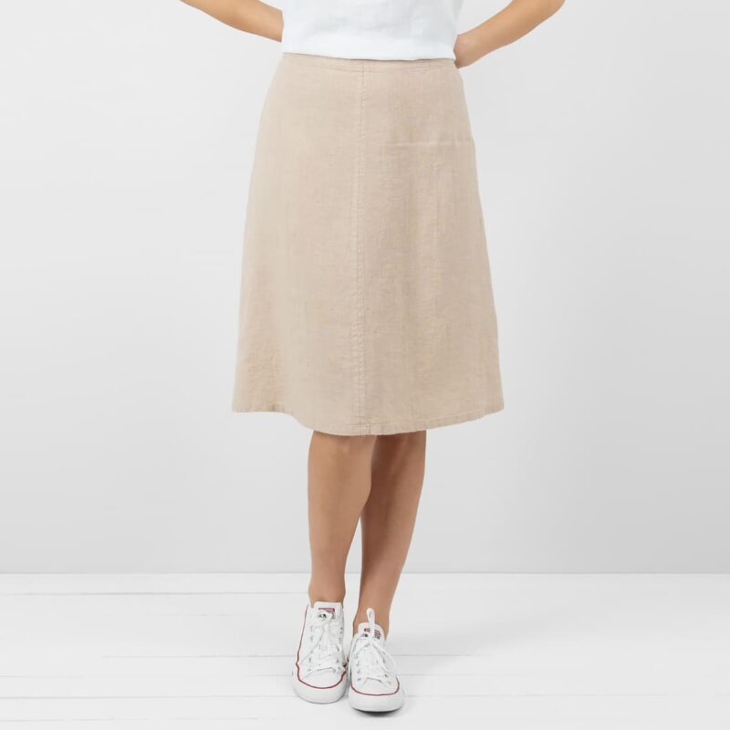 sand linen skirt washed