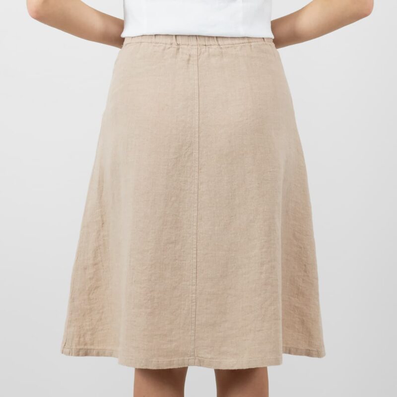 sand linen skirt from backside