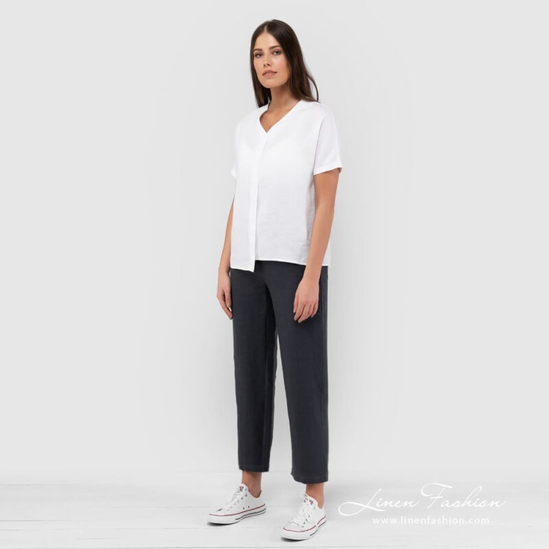 VIETNAM white linen blouse in full size