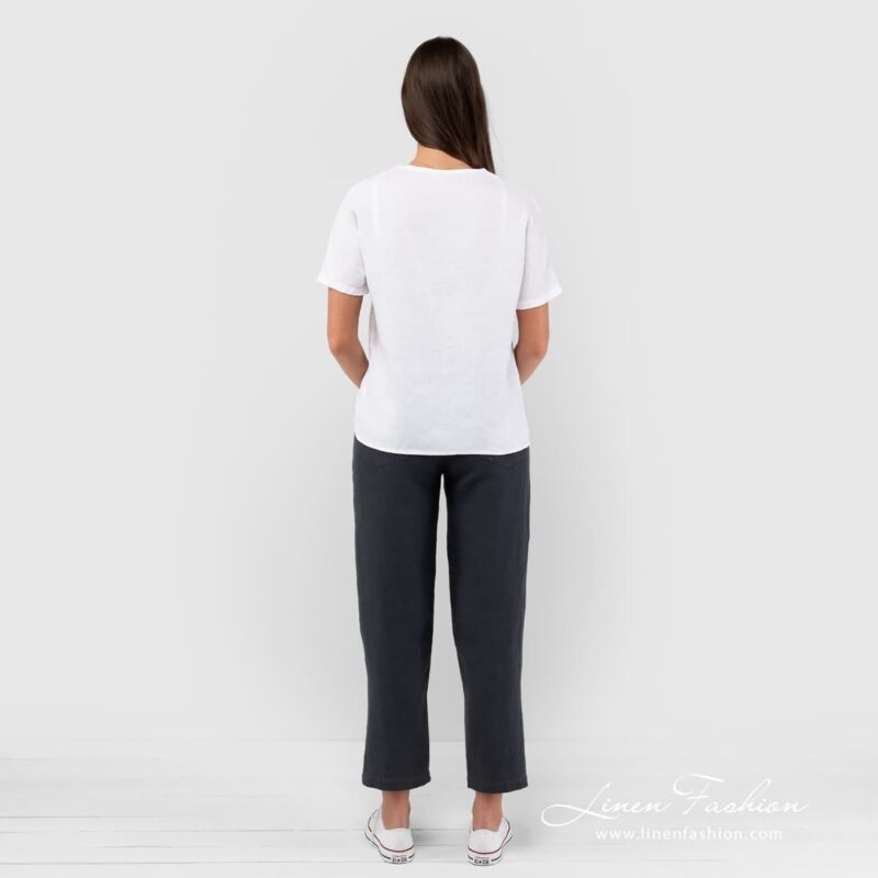 VIETNAM white linen blouse back side