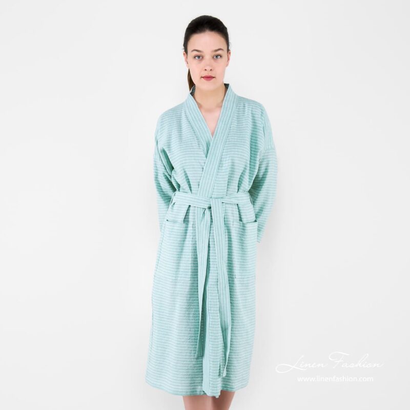 Light green womens bathrobe, mary.
