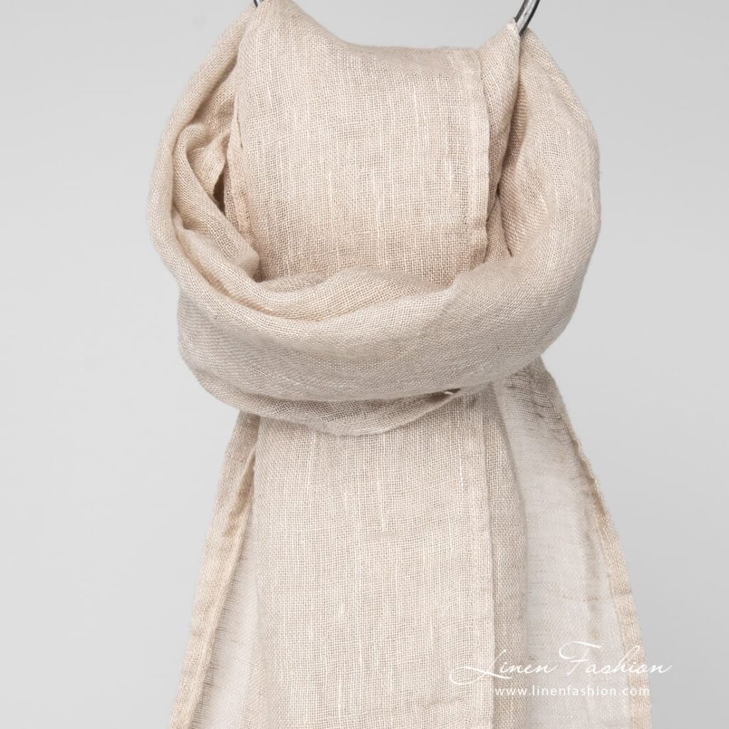 Linen brownish melange scarf