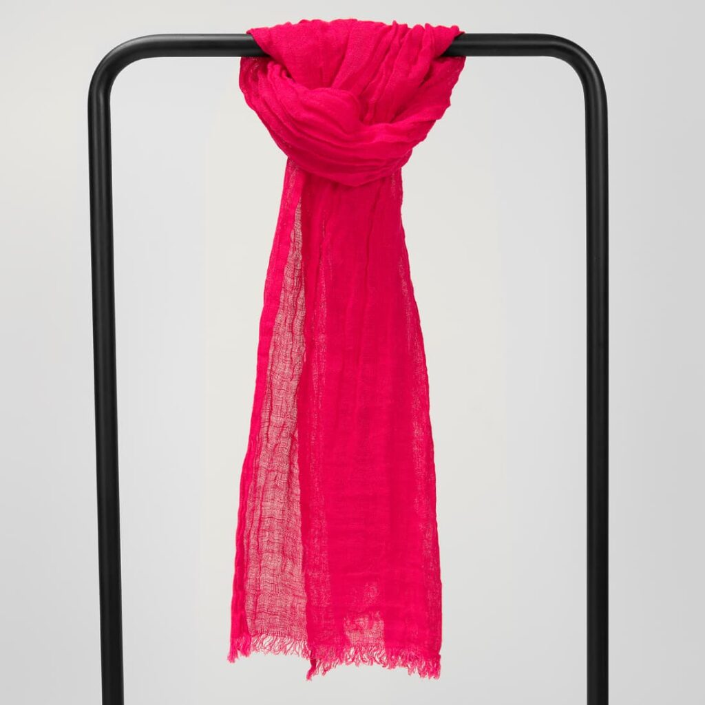 cyclamen linen shawl