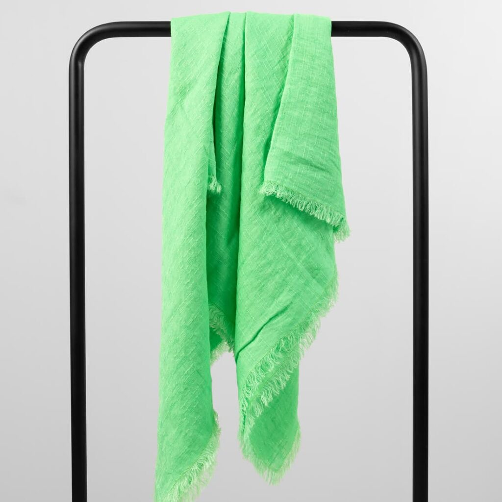 apple green linen scarf