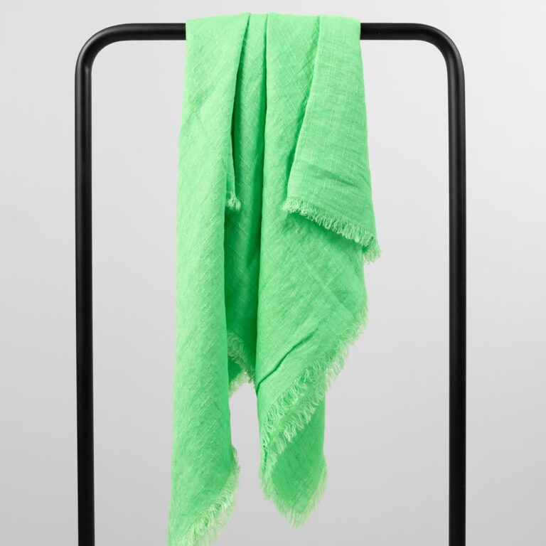 apple green linen scarf