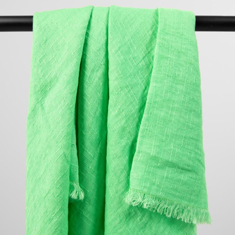 apple green linen scarf washed