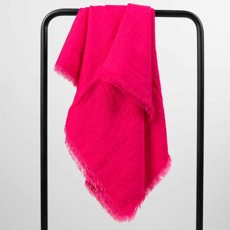 fuchsia linen scarf