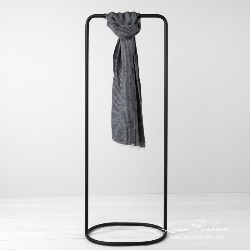 striped black shawl.