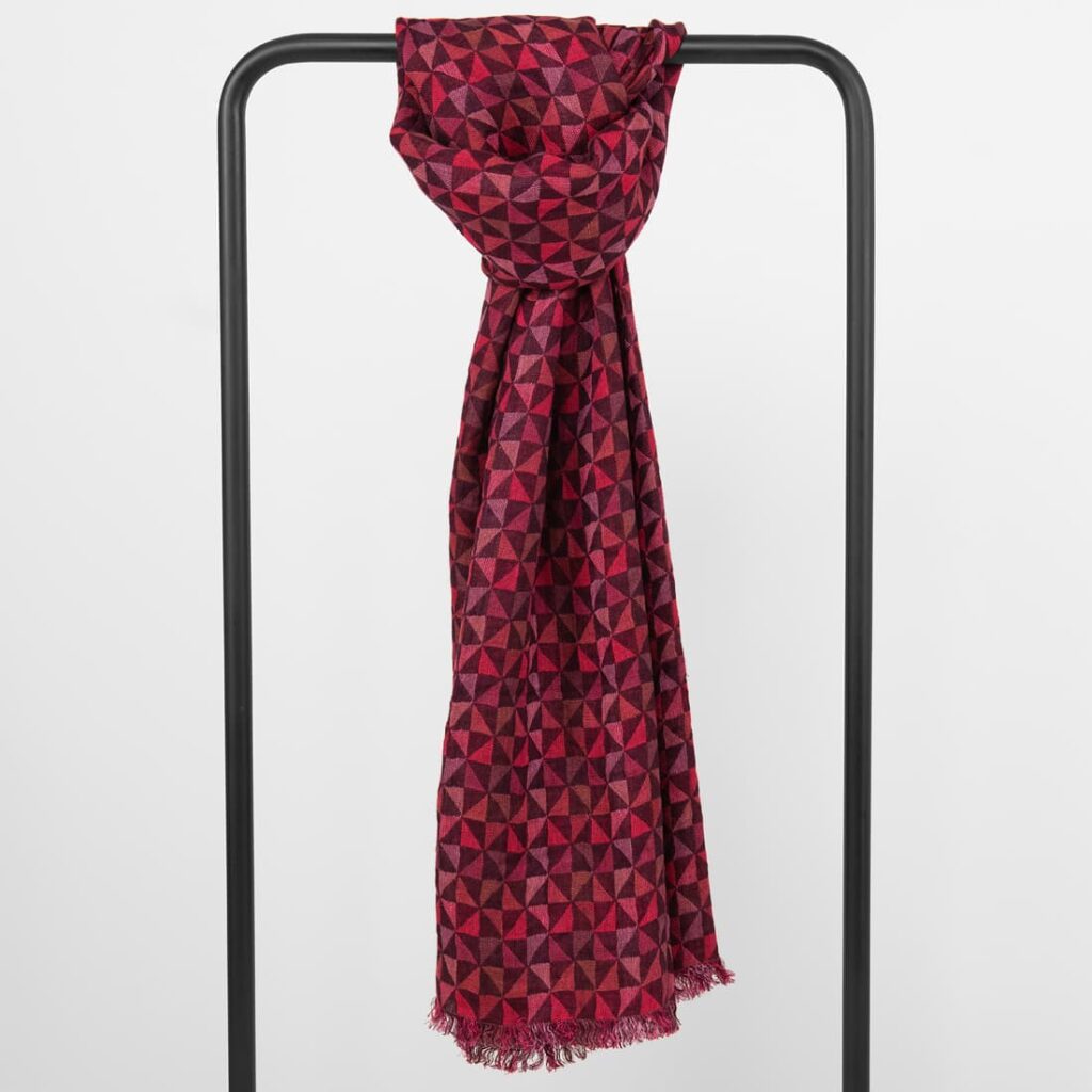 Red linen shawl