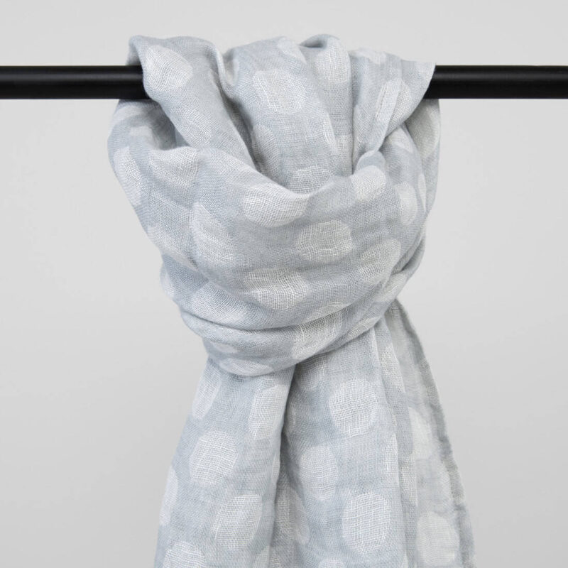 Light grey linen shawl, washed fabric