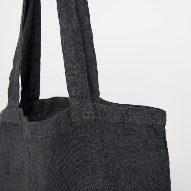 Grey washed linen shopping bag/tote with handles