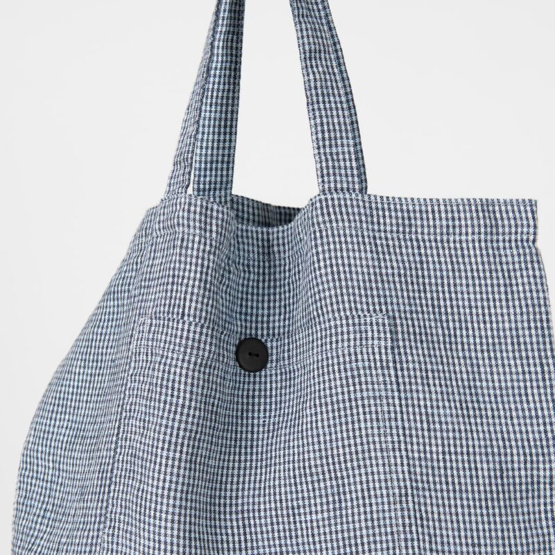 SAGA blue tote bag, stonewashed linen