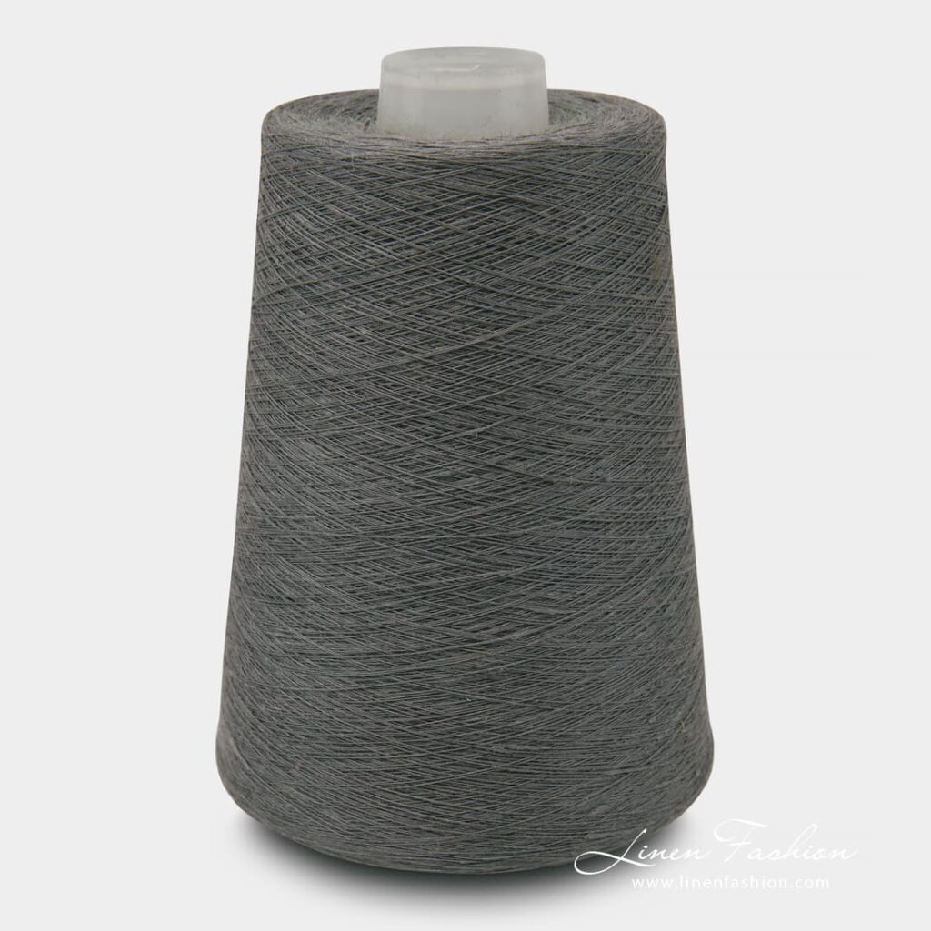 Linen yarns in dark grey color 7(10)