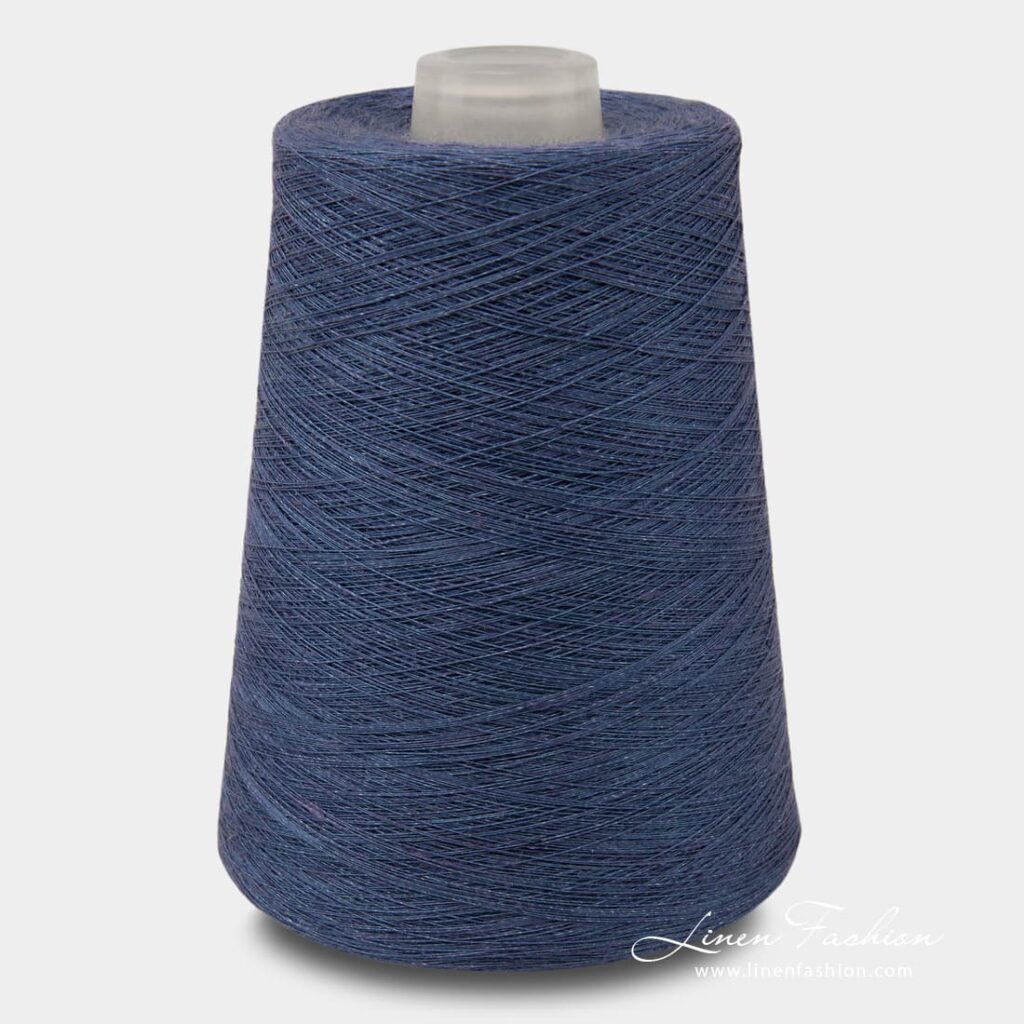 Linen yarns in denim blue color - 2(23)