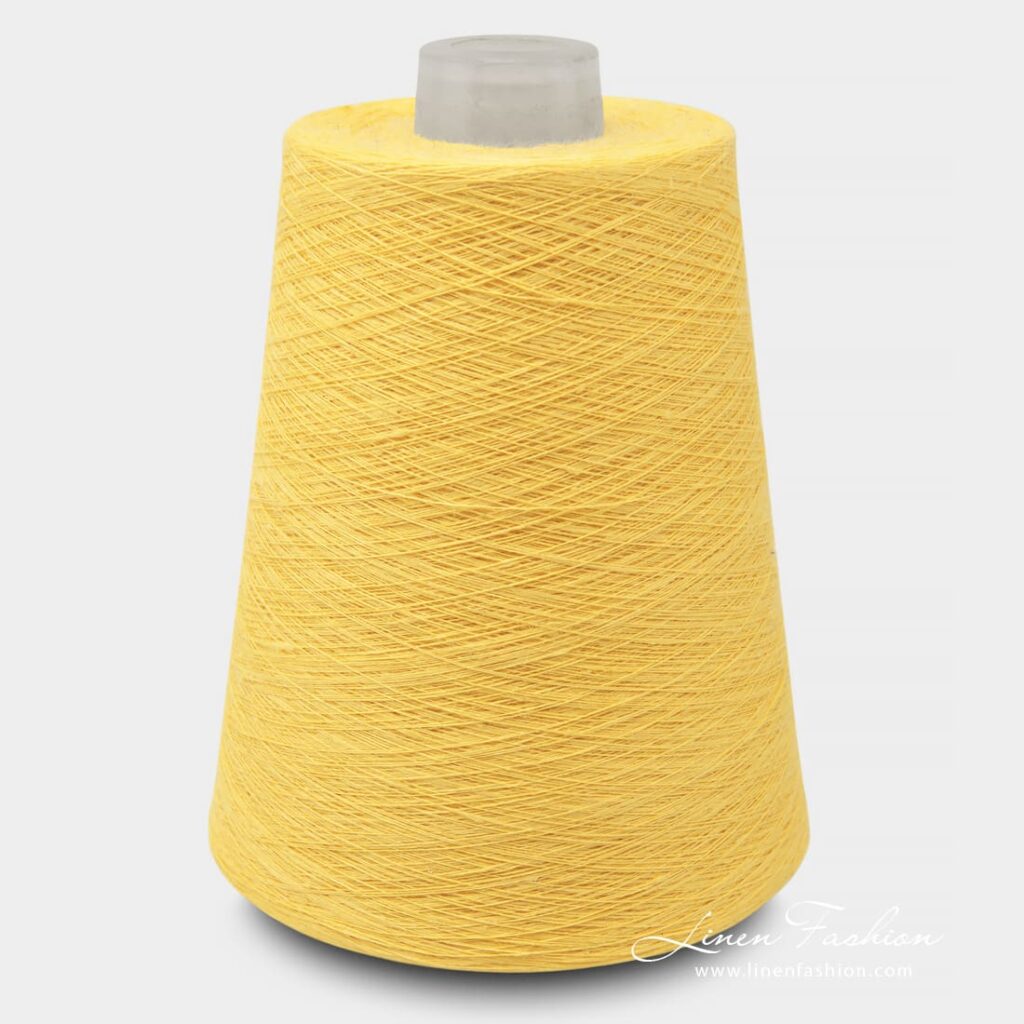 Linen Yarns In Soft Yellow Colour
