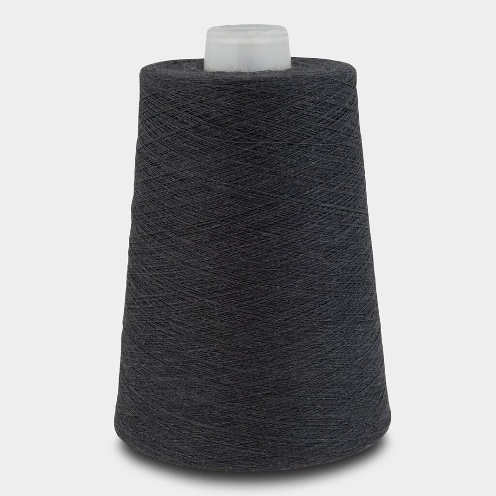 Linen Yarns In Dark Grey Graphite Color
