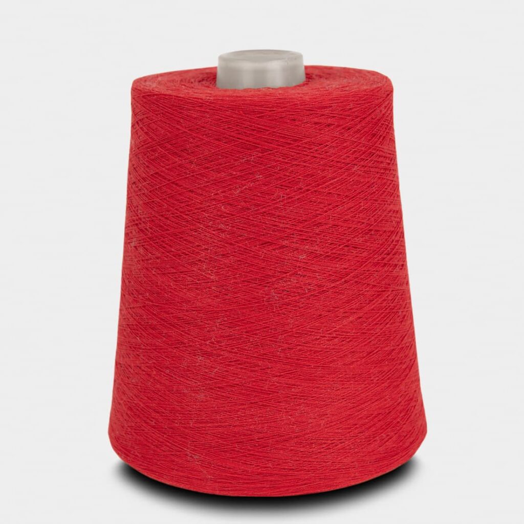 Cotton yarn vibrant red