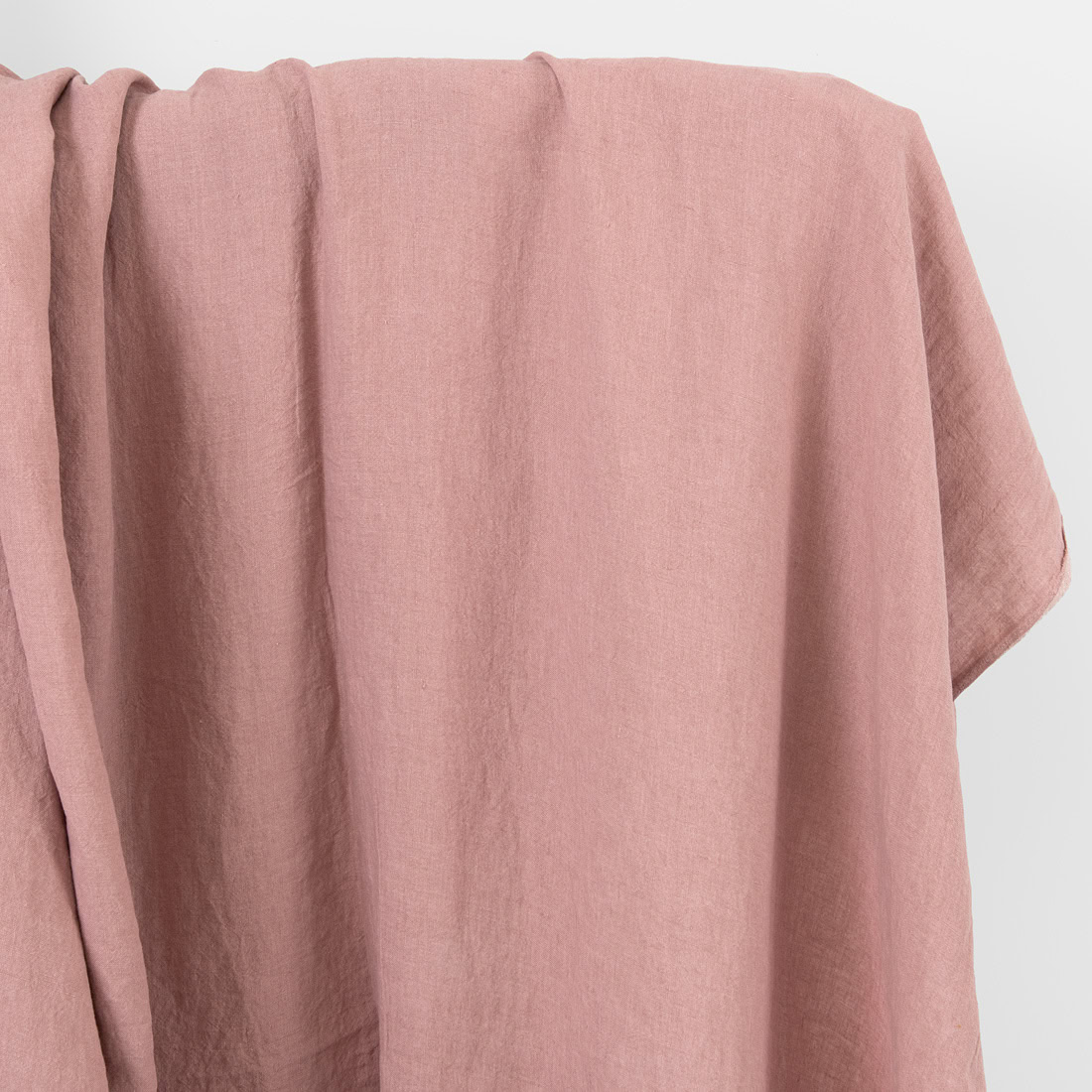 Wide linen fabric light clay, washed