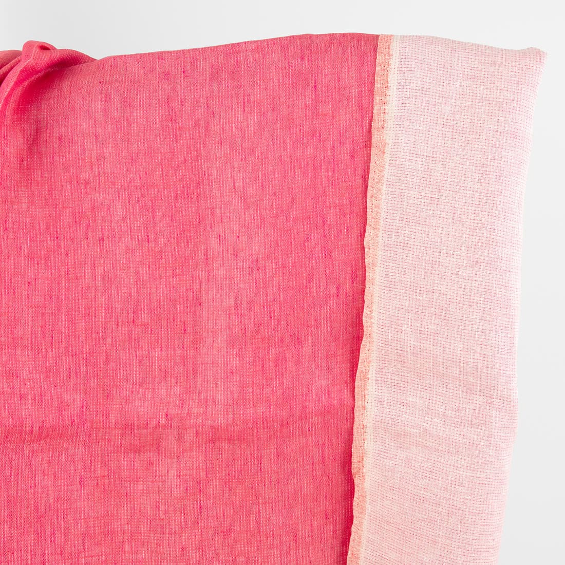 Linen fabric double-sided white and pink