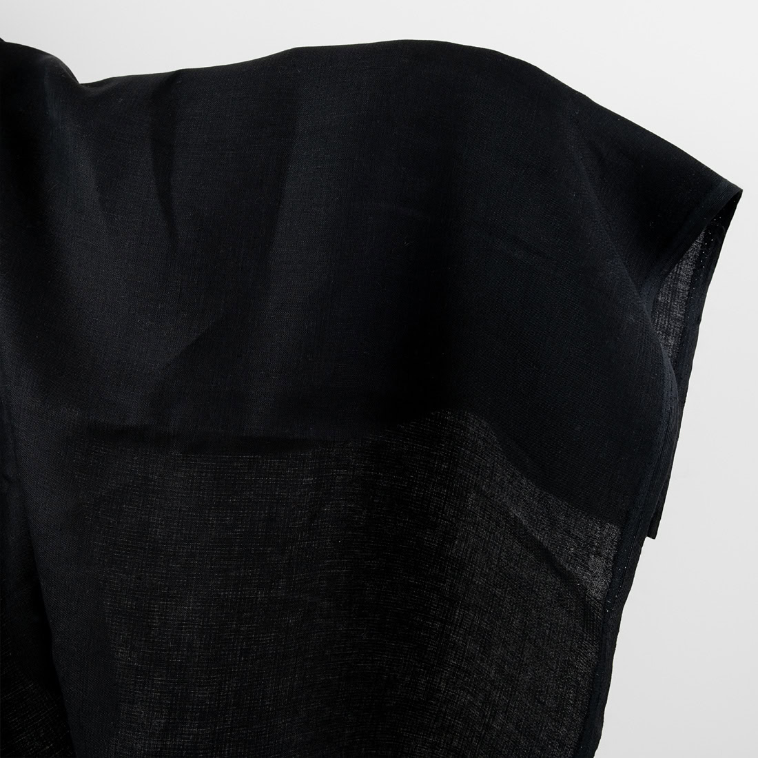 Linen fabric black double-layer