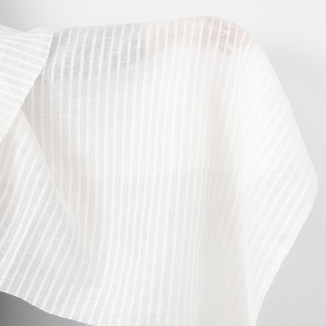 Linen fabric striped off-white
