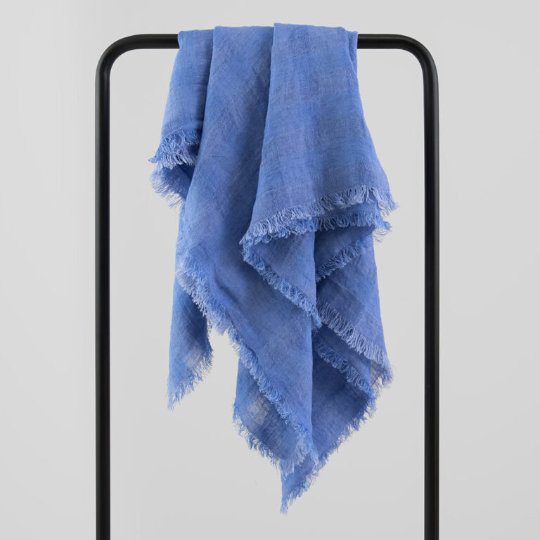violet-blue linen scarf