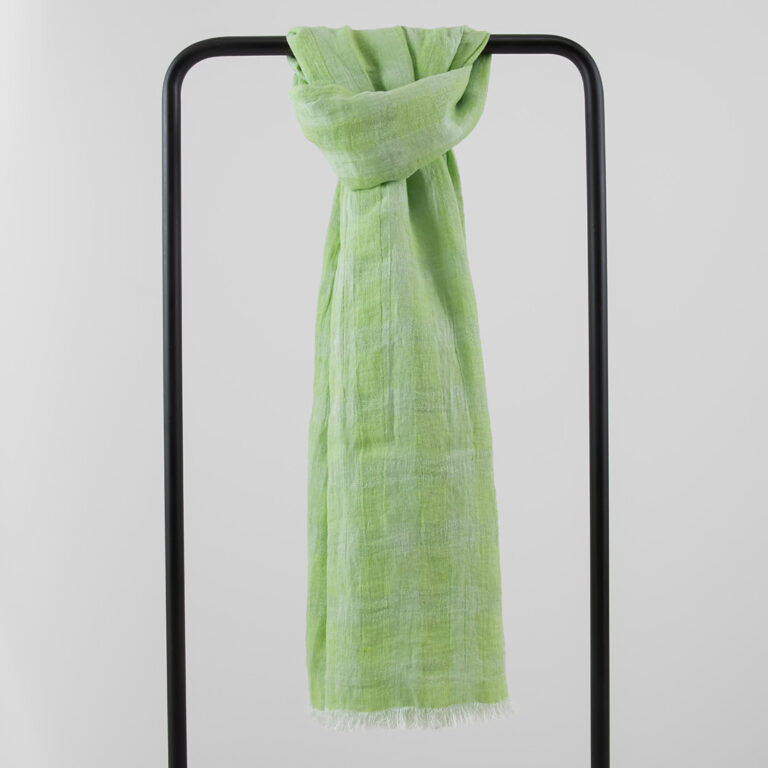 Washed linen green shawl