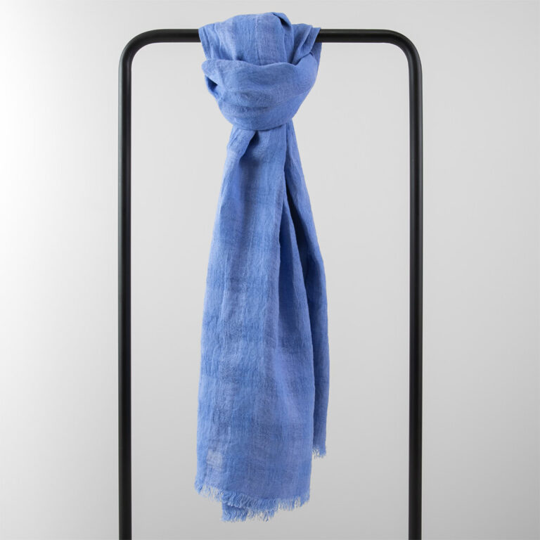 Washed linen violet-blue shawl